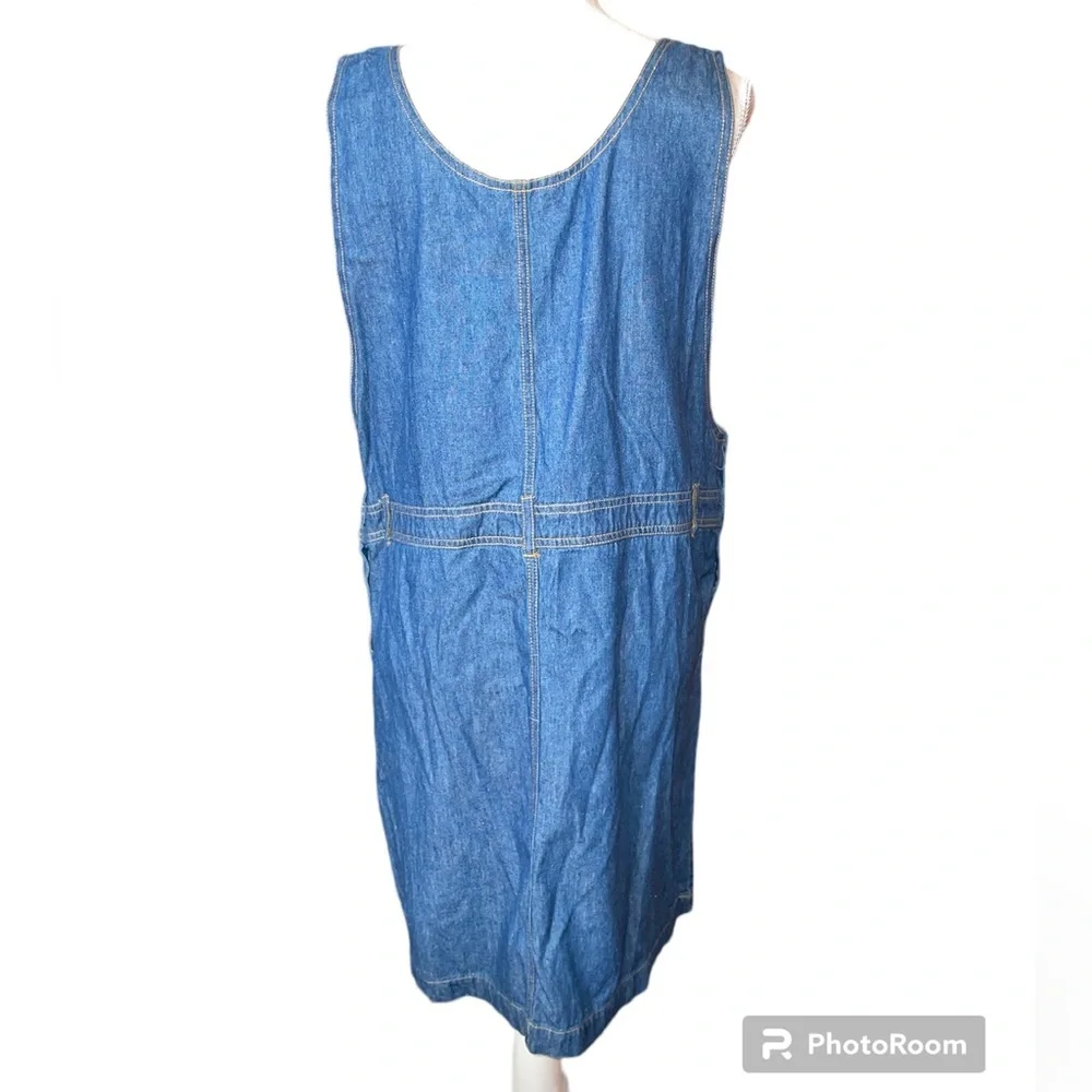 Penny Lane Blue Denim Jumper Dress- 100% Cotton - Picture 3 of 7
